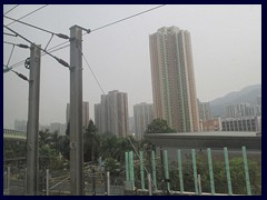 Hong Kong Northern outskirts seen from the train from Hong Kong to Shenzhen.